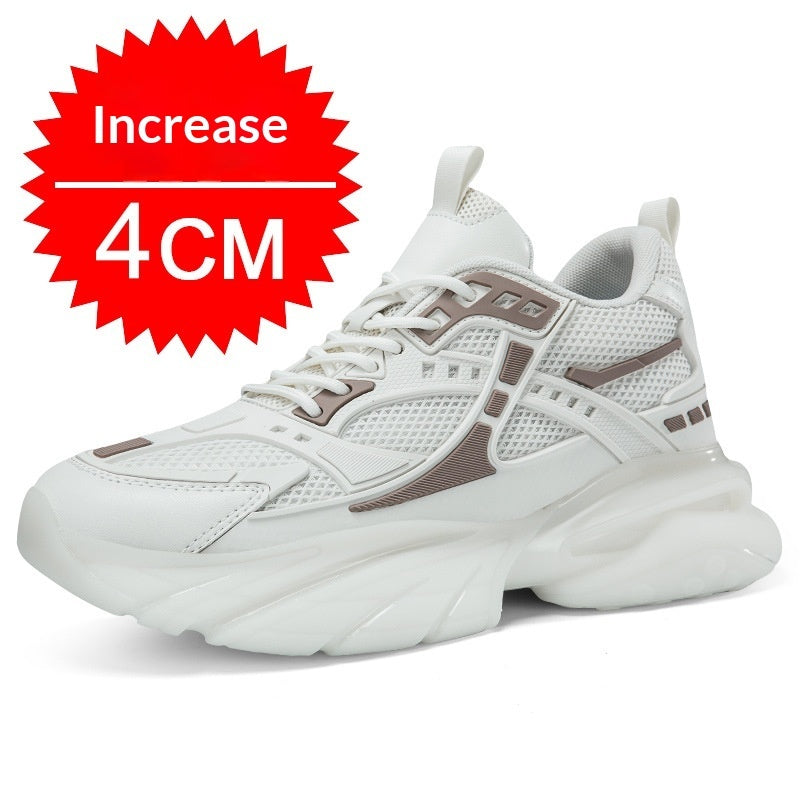 Autumn Winter Mesh Breathable Invisible Height-Boosting Casual Sneakers