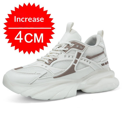 Autumn Winter Mesh Breathable Invisible Height-Boosting Casual Sneakers