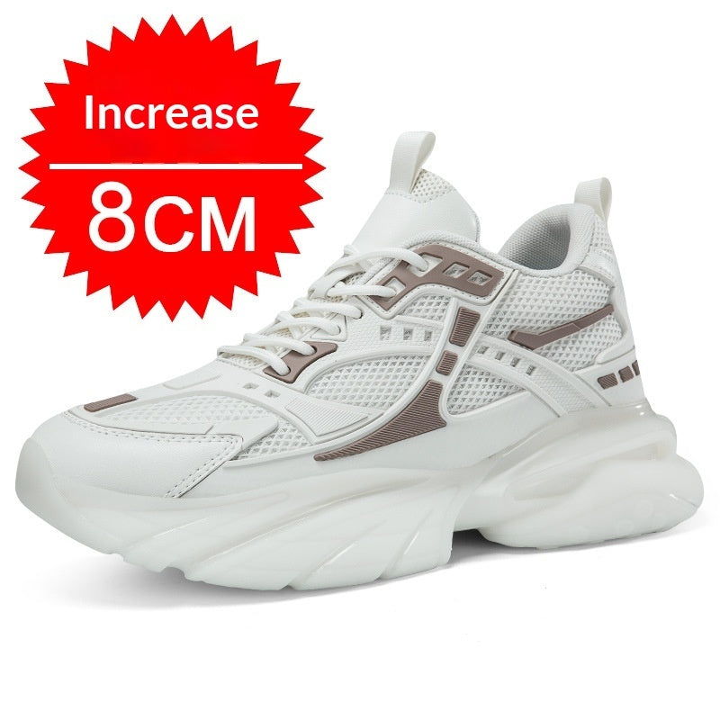 Autumn Winter Mesh Breathable Invisible Height-Boosting Casual Sneakers