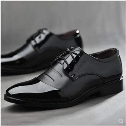 Men's Business Leather Shoes British Style Black