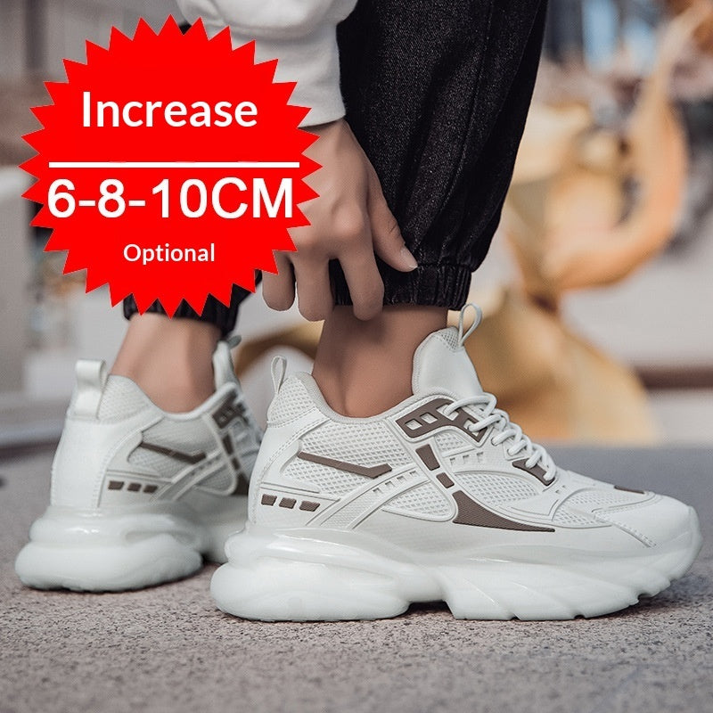 Autumn Winter Mesh Breathable Invisible Height-Boosting Casual Sneakers