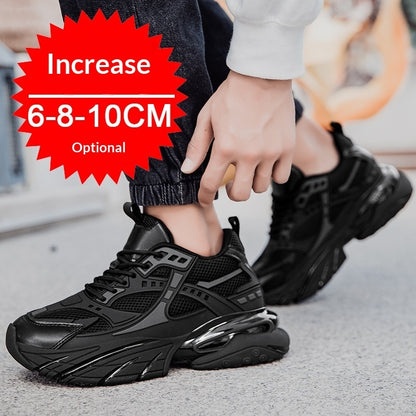 Autumn Winter Mesh Breathable Invisible Height-Boosting Casual Sneakers